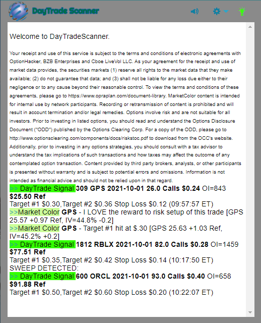Day Trade Scanner daily recap