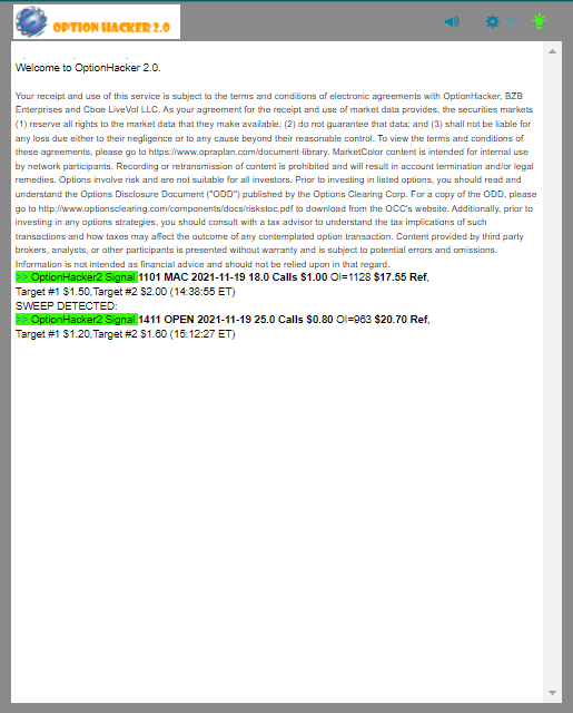 OptionHacker 2.0 daily recap
