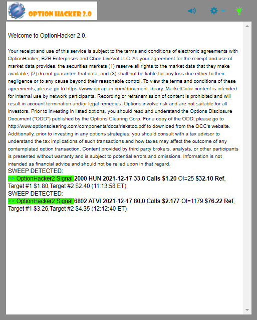OptionHacker 2.0 daily recap