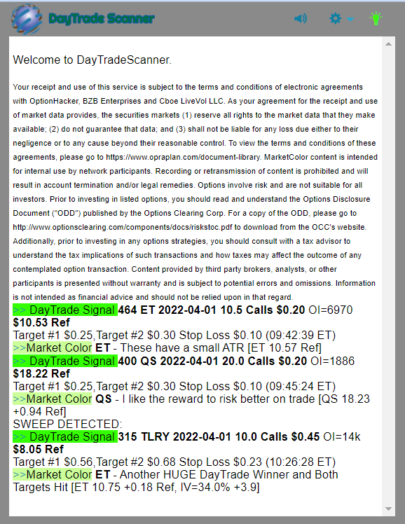 Day Trade Scanner daily recap