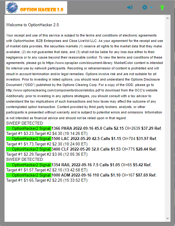 OptionHacker 2.0 daily recap