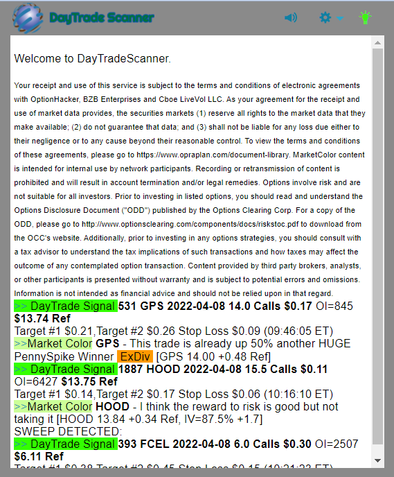 Day Trade Scanner daily recap