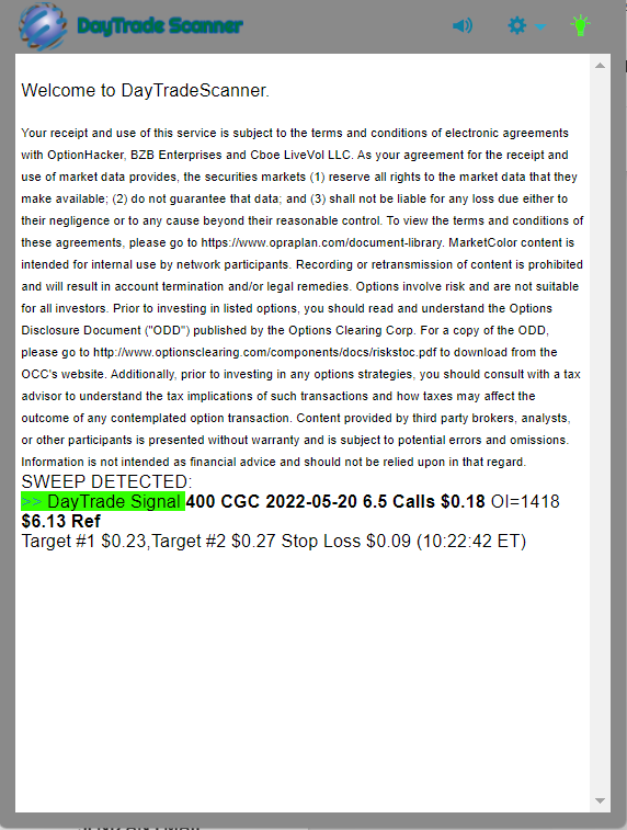 Day Trade Scanner daily recap