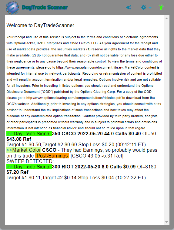 Day Trade Scanner daily recap