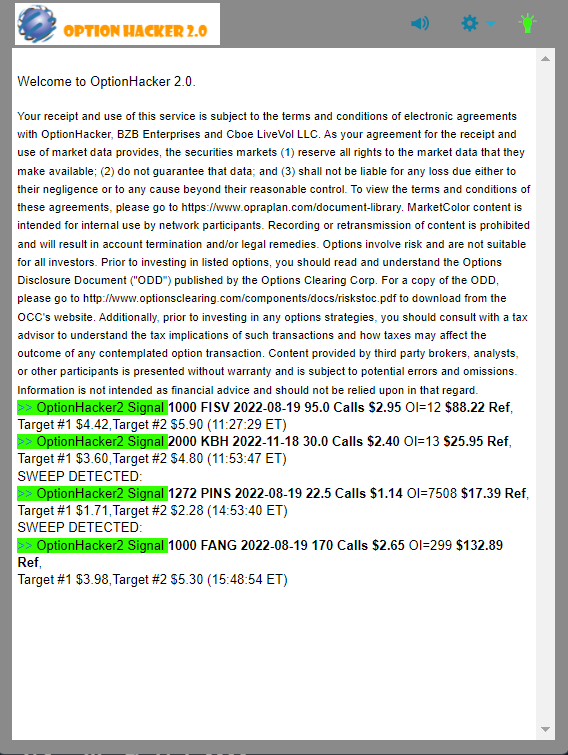 OptionHacker 2.0 daily recap