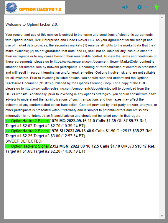 OptionHacker 2.0 daily recap