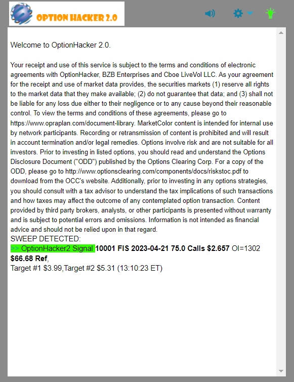 OptionHacker 2.0 daily recap