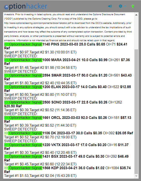 OptionHacker daily recap