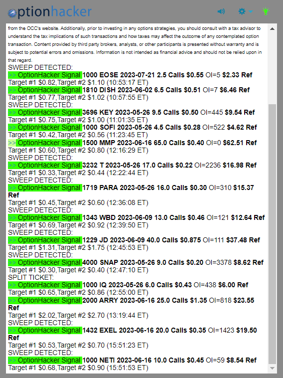 OptionHacker daily recap