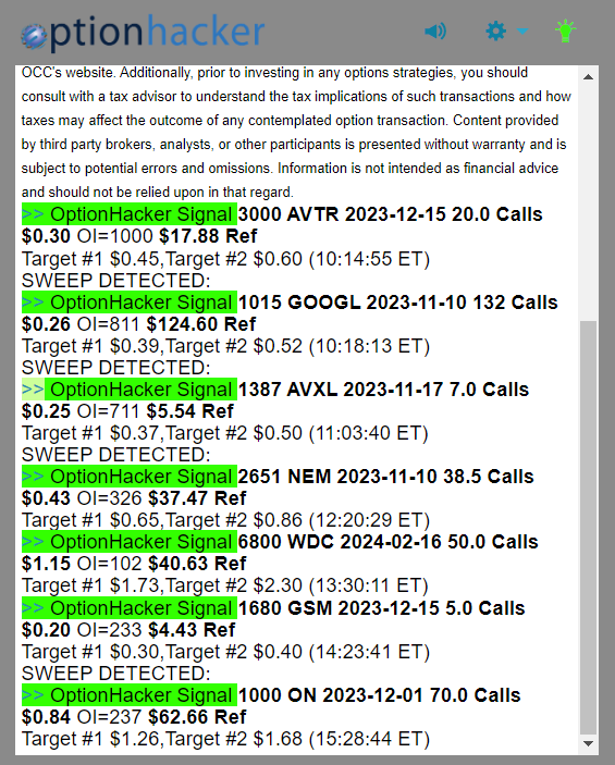 OptionHacker daily recap