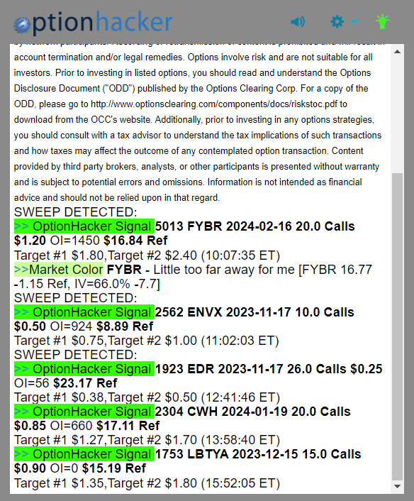 OptionHacker daily recap