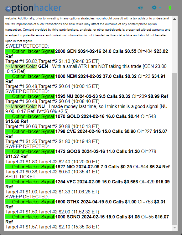 OptionHacker daily recap