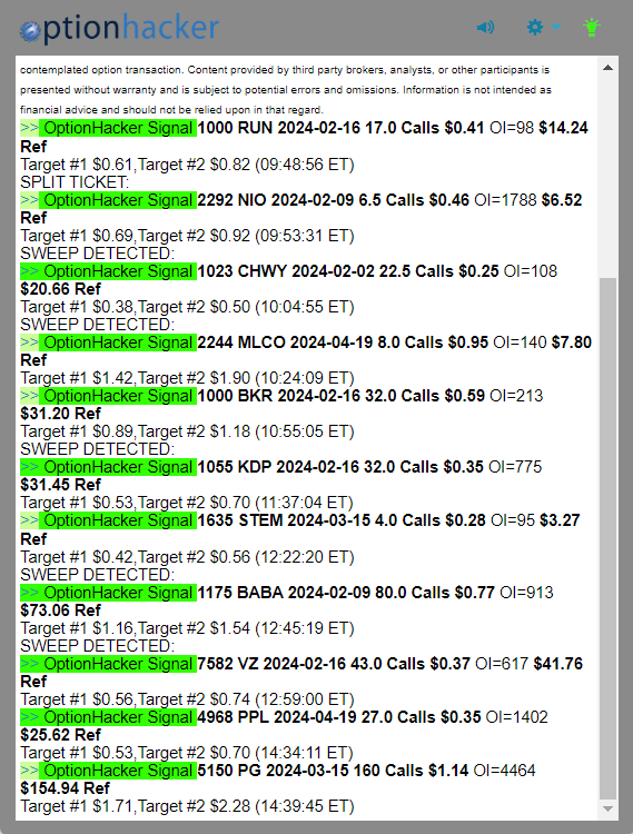 OptionHacker daily recap