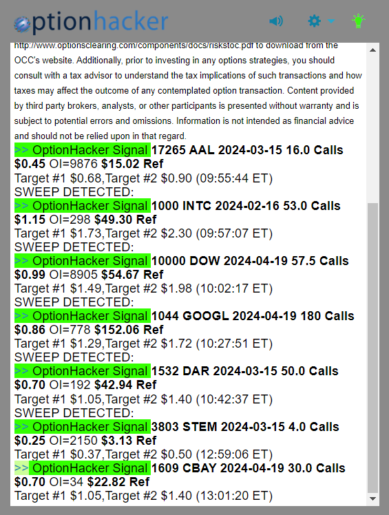 OptionHacker daily recap