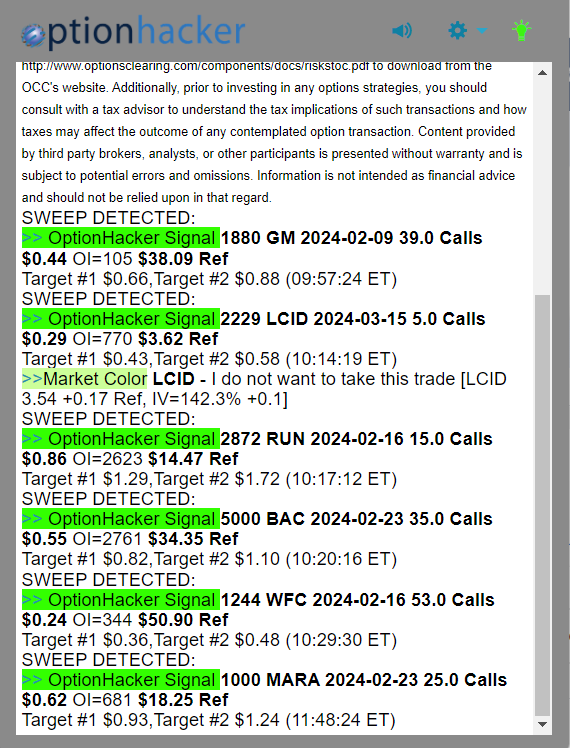 OptionHacker daily recap