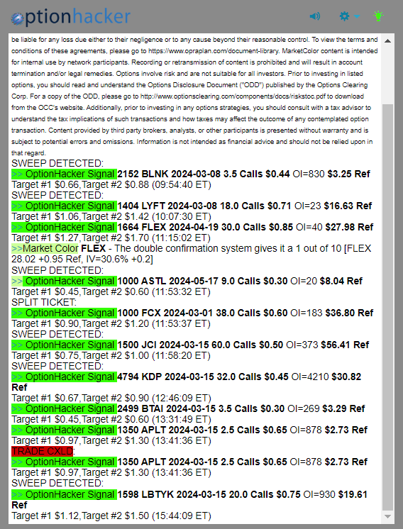 OptionHacker daily recap