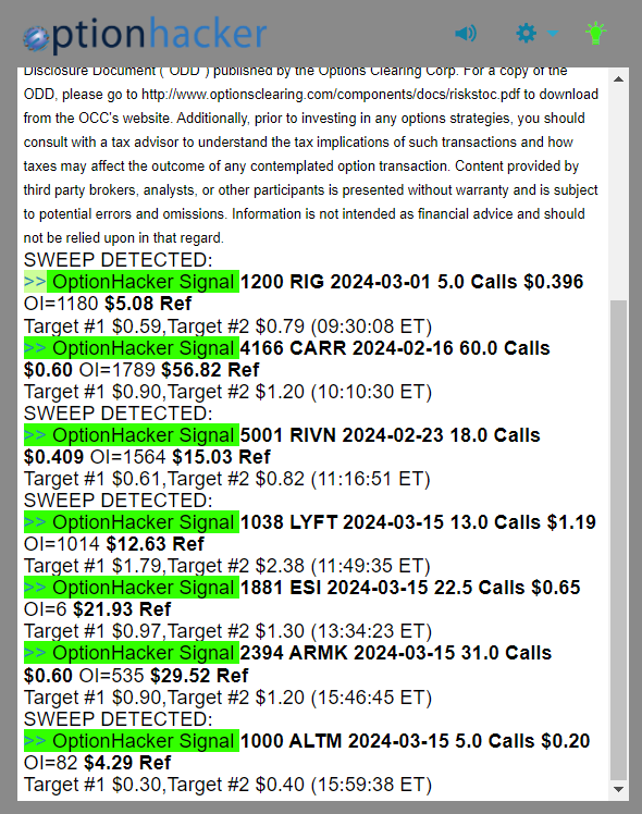 OptionHacker daily recap