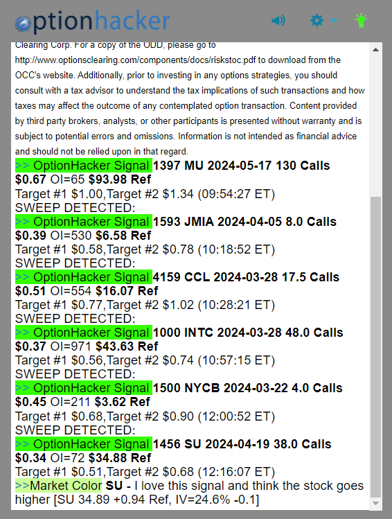 OptionHacker daily recap