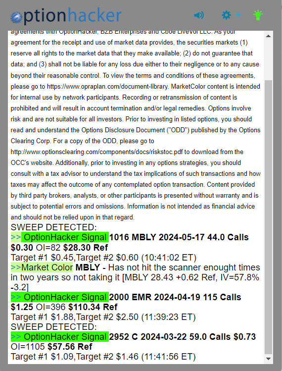 OptionHacker daily recap