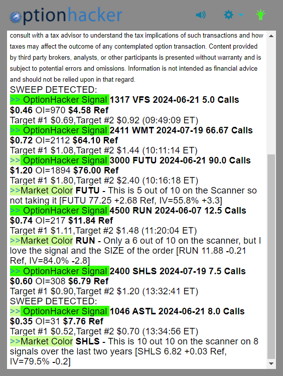 OptionHacker daily recap