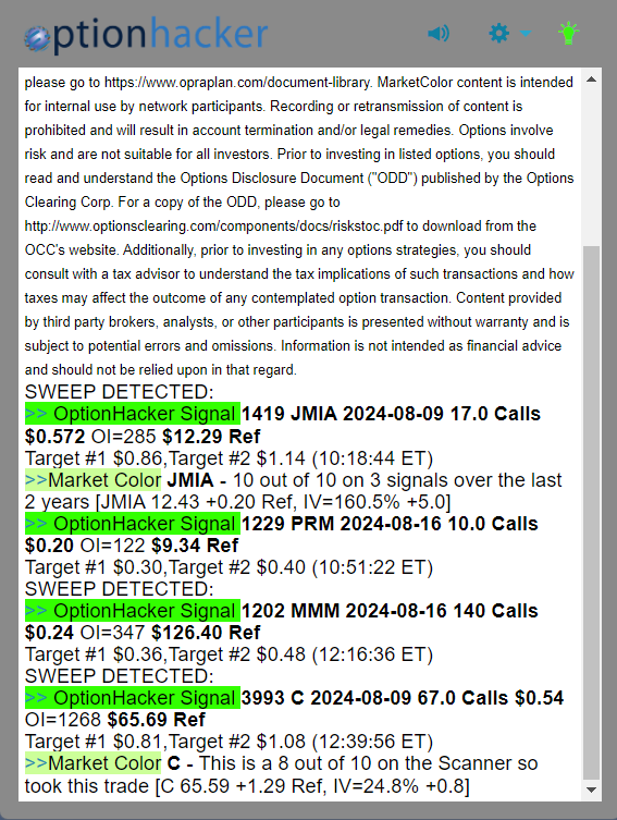 OptionHacker daily recap