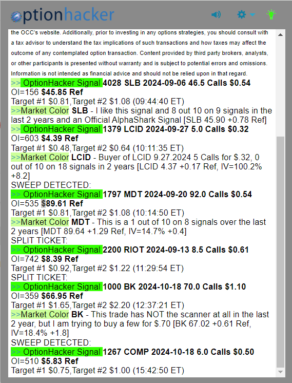 OptionHacker daily recap