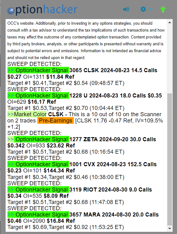 OptionHacker daily recap