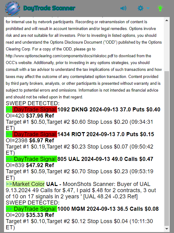 Day Trade Scanner daily recap