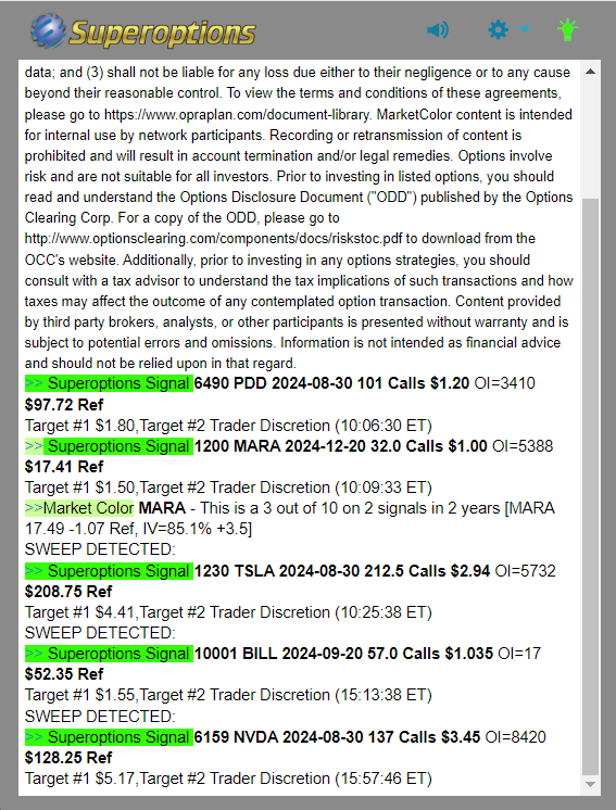 Superoptions Daily Recap