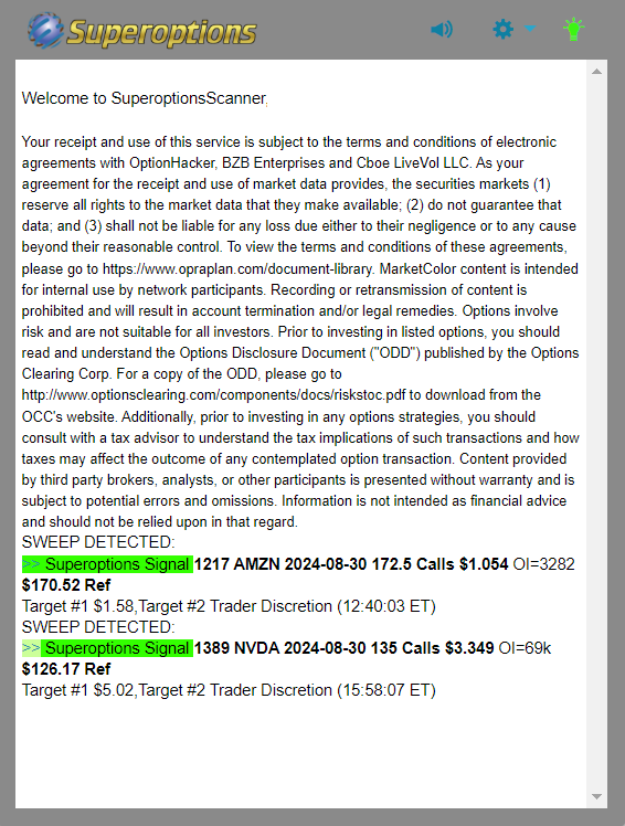 Superoptions Daily Recap