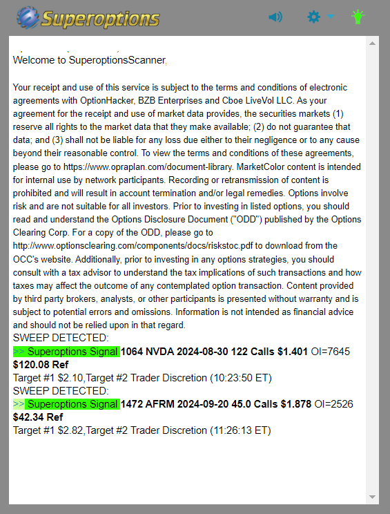 Superoptions Daily Recap