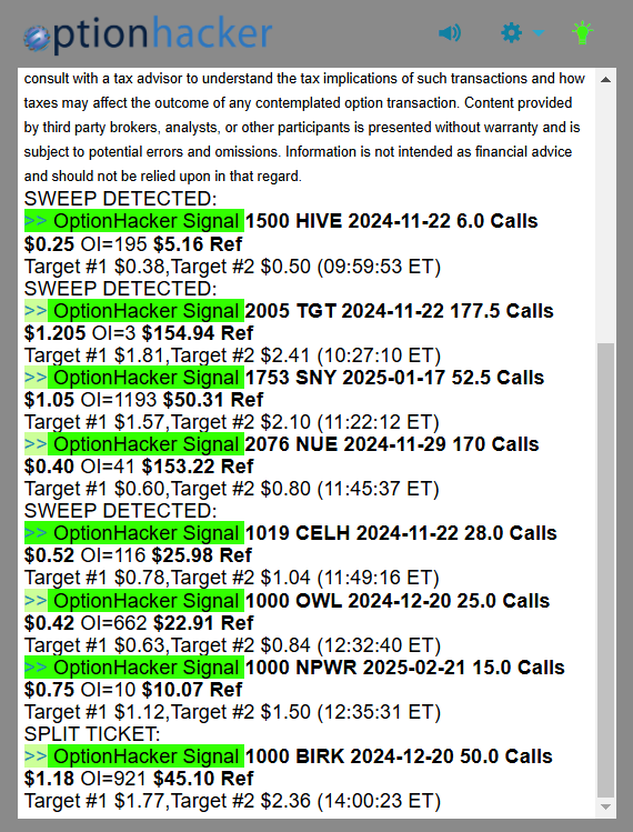 OptionHacker daily recap