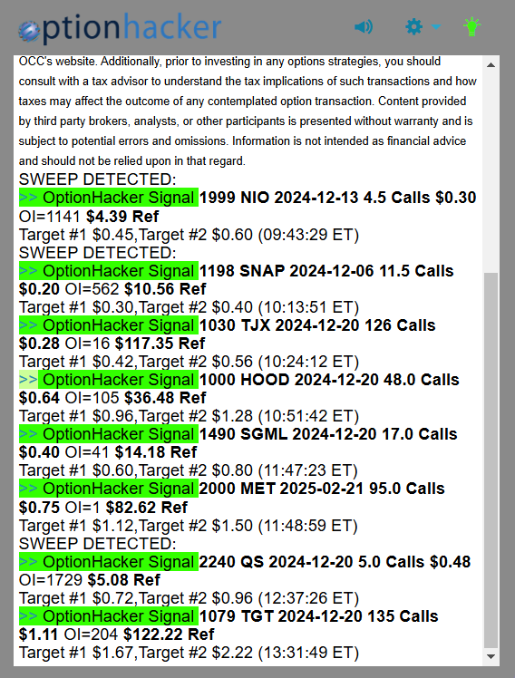 OptionHacker daily recap