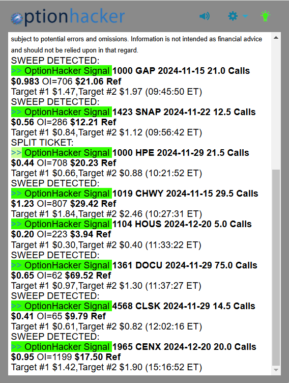 OptionHacker daily recap