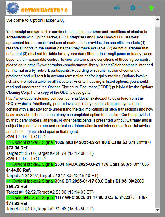 OptionHacker 2.0 daily recap