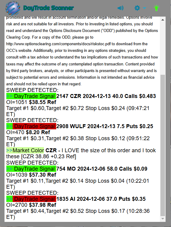 Day Trade Scanner daily recap