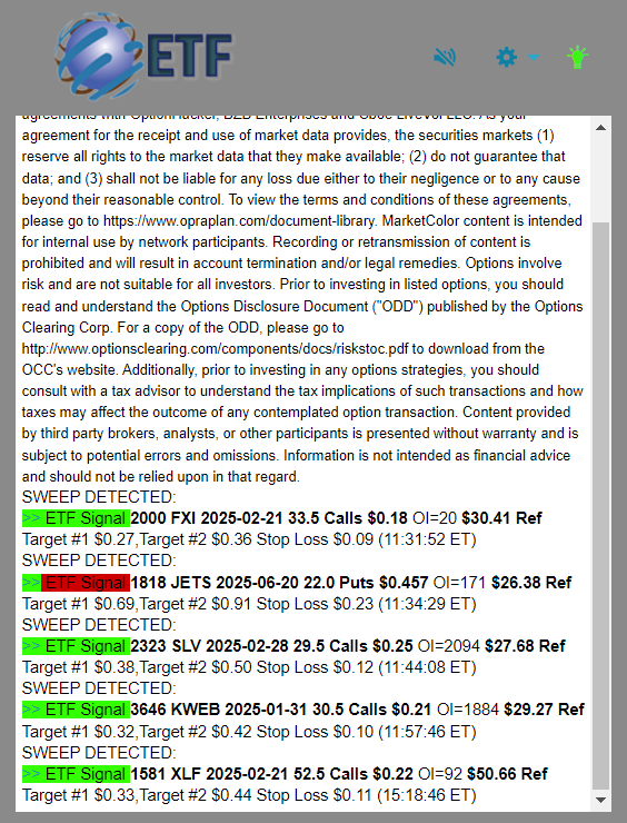 ETF Scanner daily recap