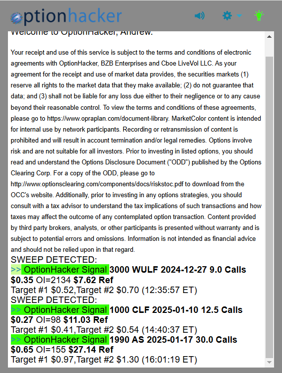 OptionHacker daily recap