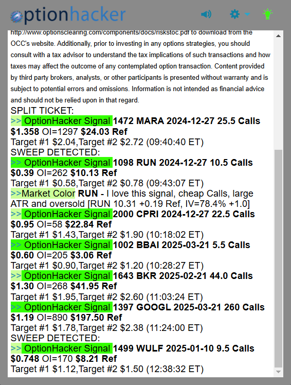 OptionHacker daily recap