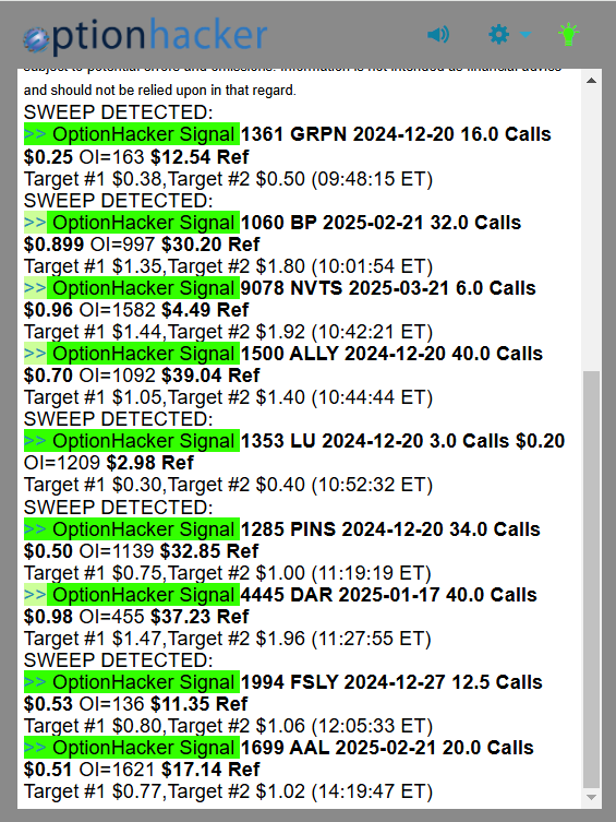 OptionHacker daily recap